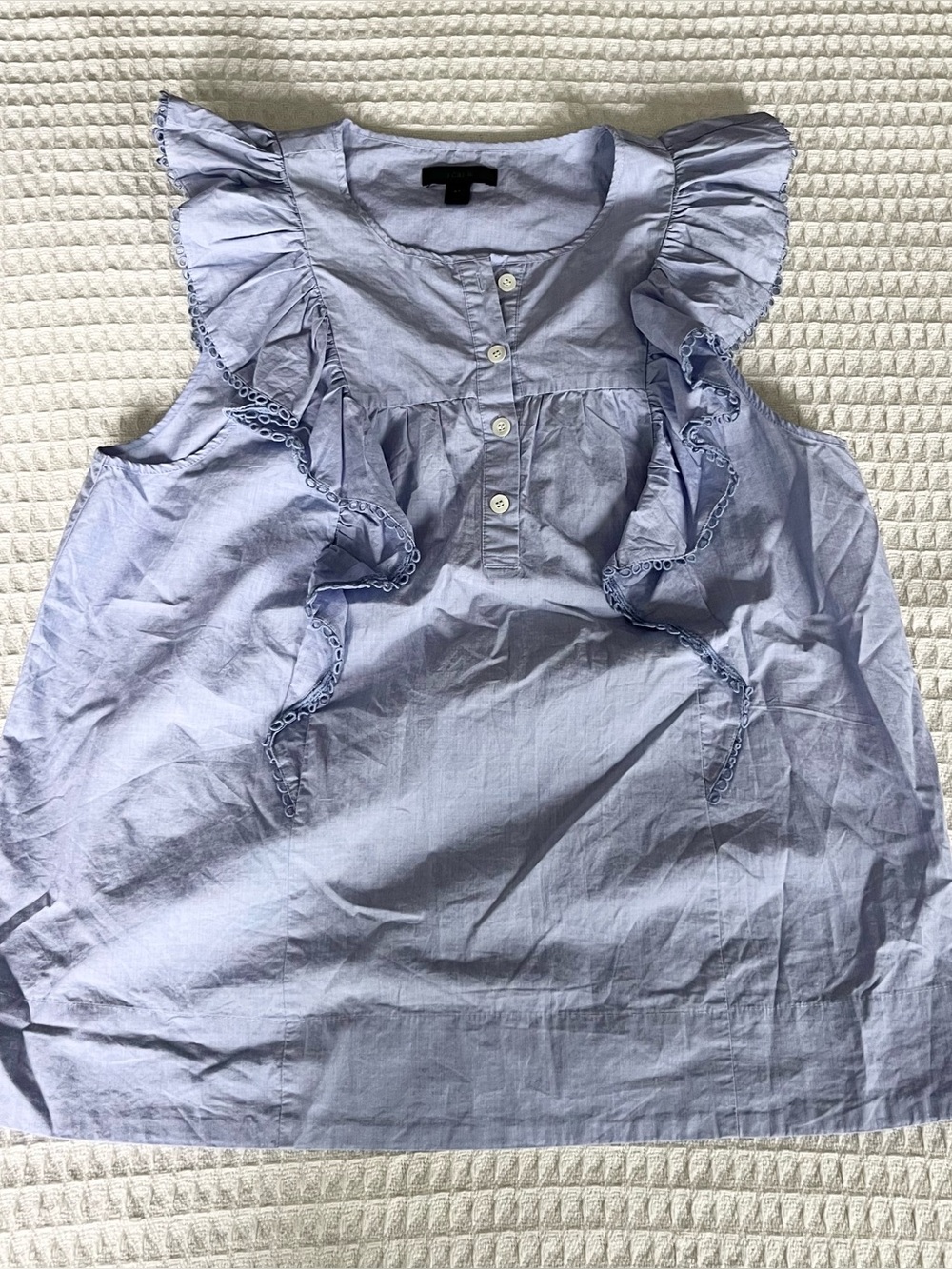 J. Crew blue cotton ruffle sleeve top size 8T